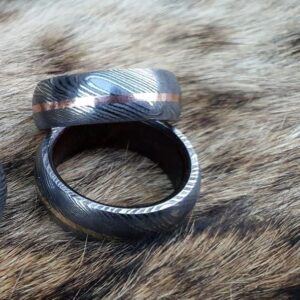 Wood Grain and Brass Inlay Ring