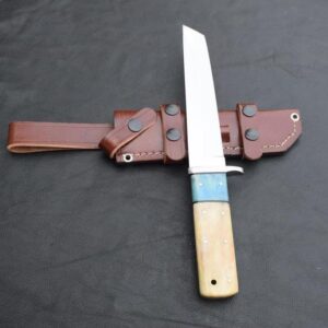 Handmade J2 Steel Tanto Knife with Dual Color